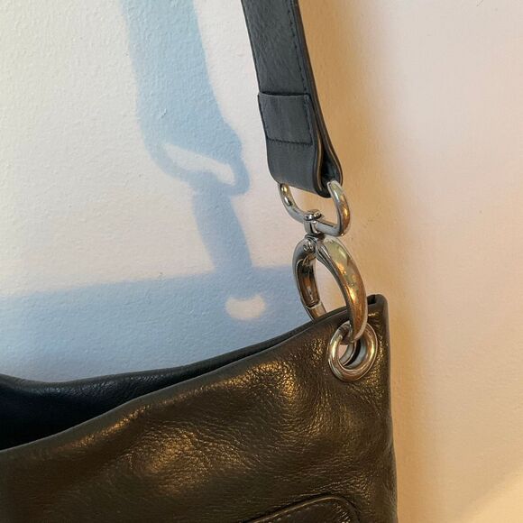 Margot Black Leather Crossbody Bag. Silver Hardware Pockets! - Picture 15 of 16